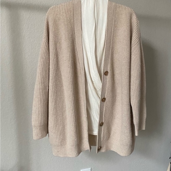 Jenni Kayne Oatmeal Cashmere Cardigan Size XXS